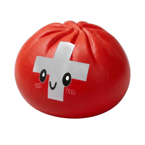 Flag Squishy Toy Dumpling Suiza — squishy antiestrés slow-rise kawaii