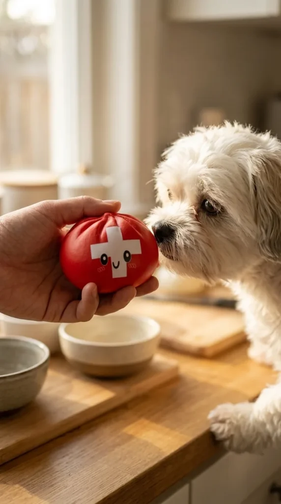 Flag Squishy Toy Dumpling Suiza y un animal