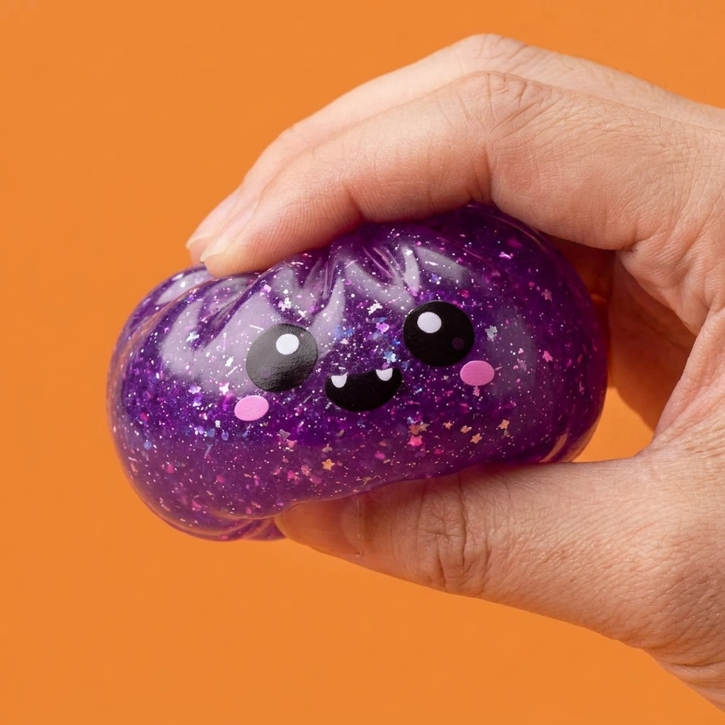 Squishy Dumpling Vampiro Halloween Glitter — efecto slow-rise, la espuma recupera su forma