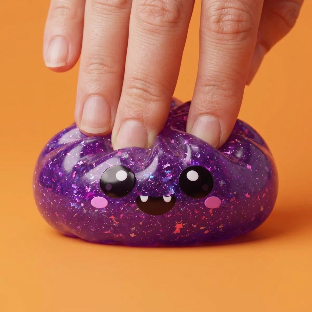 Squishy Dumpling Vampiro Halloween Glitter apretado, material squishy