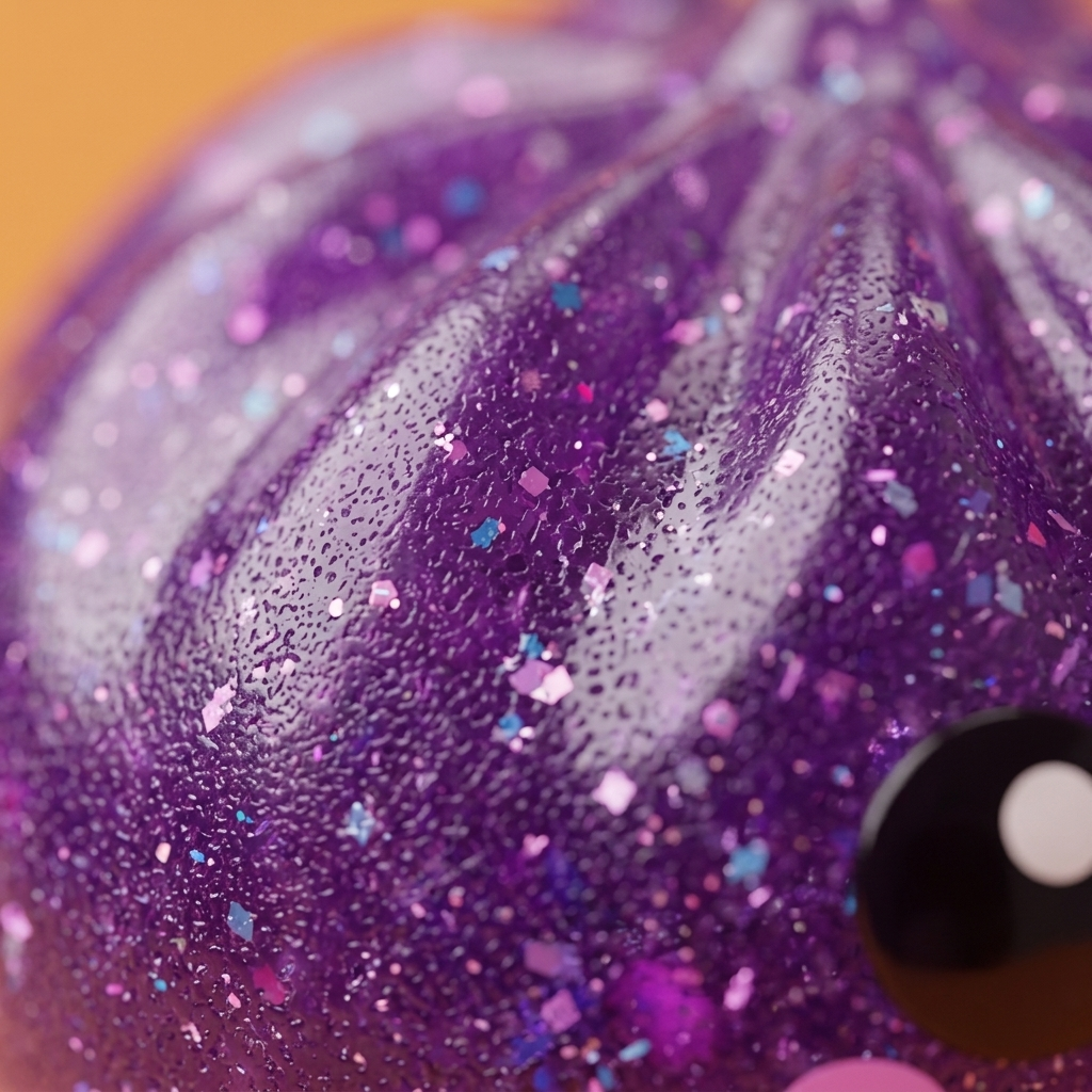 Squishy Dumpling Vampiro Halloween Glitter — primer plano macro de la textura