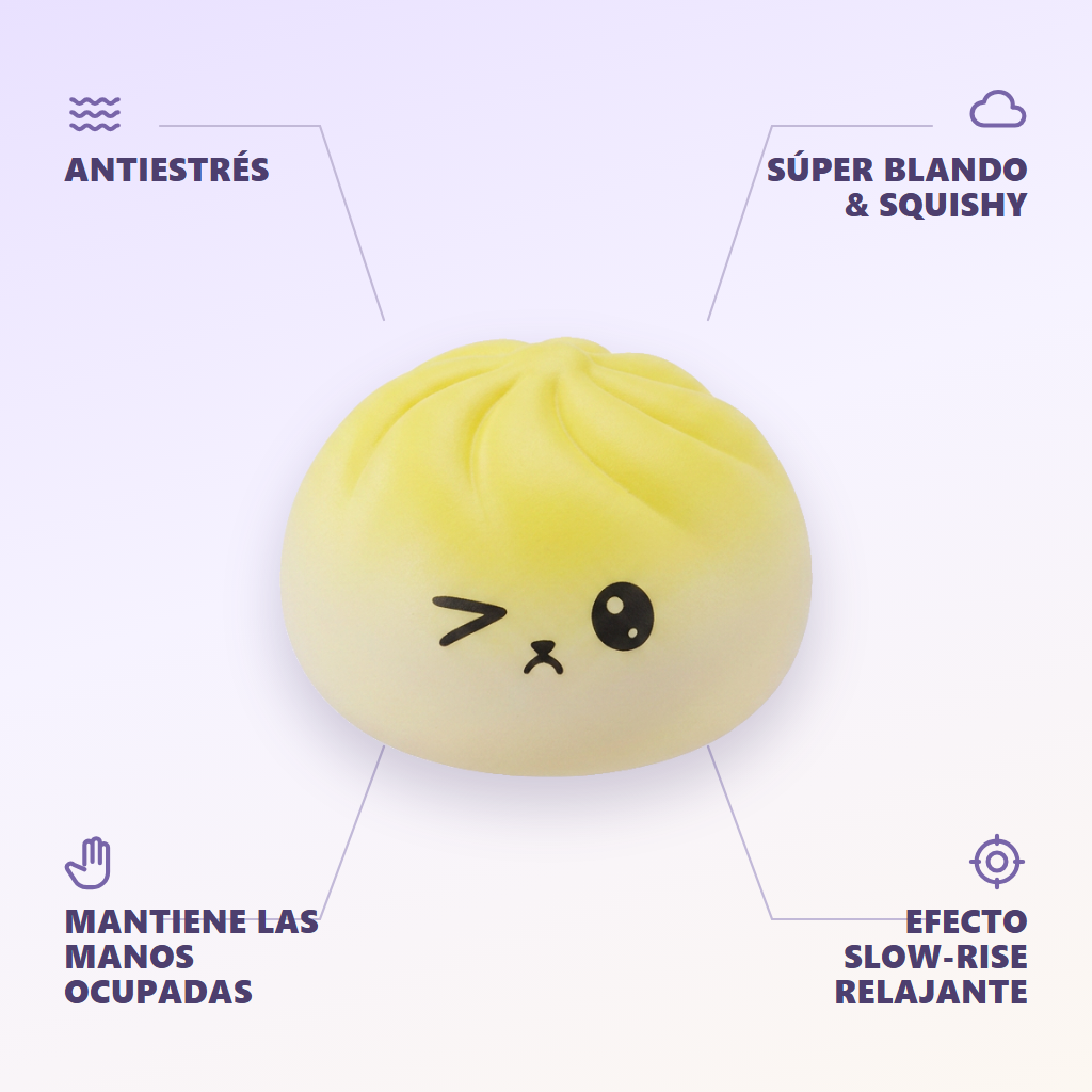 Mystery Dumpling Squishy Sorpresa Viral — antiestrés, ultra blando, efecto slow-rise
