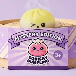 Mystery Dumpling Squishy Sorpresa Viral en su cesta de vapor de bambú