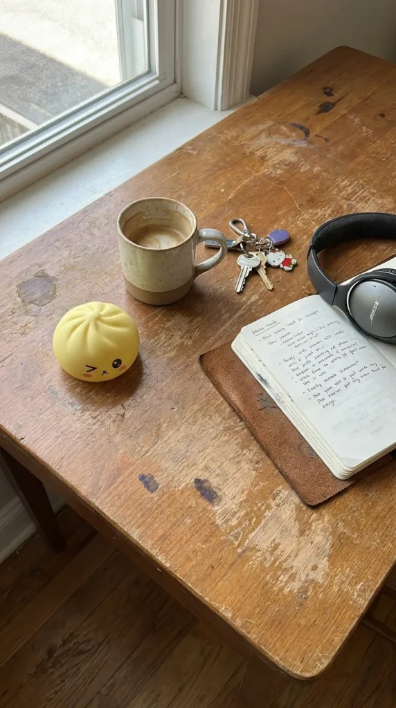 Mystery Dumpling Squishy Sorpresa Viral en un escritorio