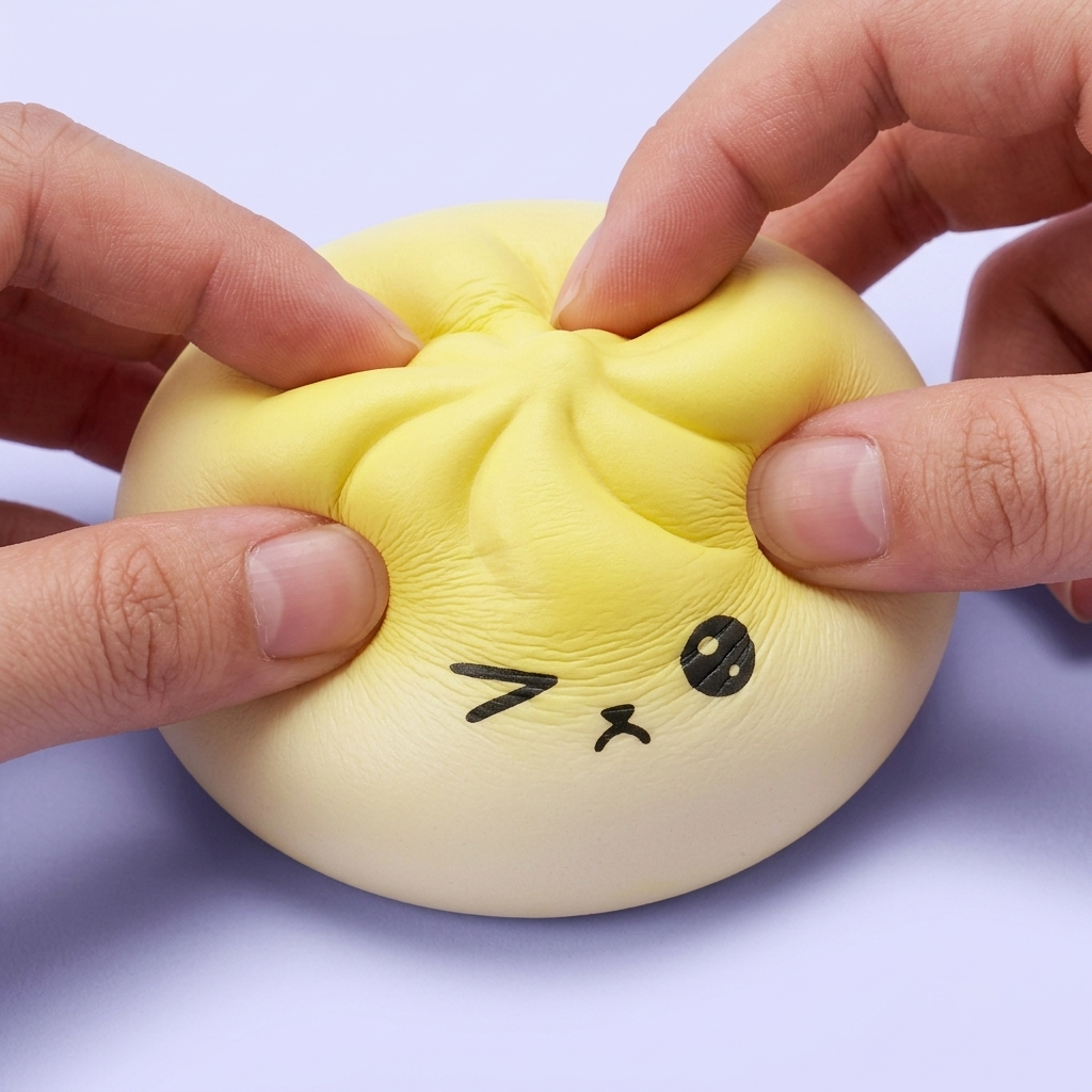 Mystery Dumpling Squishy Sorpresa Viral — efecto slow-rise, la espuma recupera su forma