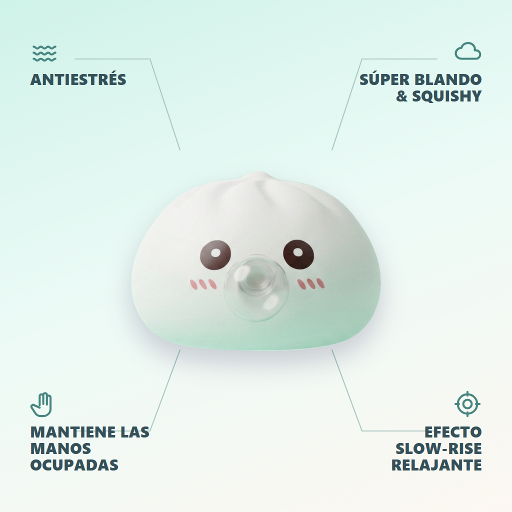 Giant Dumpling Squishy Nube Blanca — antiestrés, ultra blando, efecto slow-rise