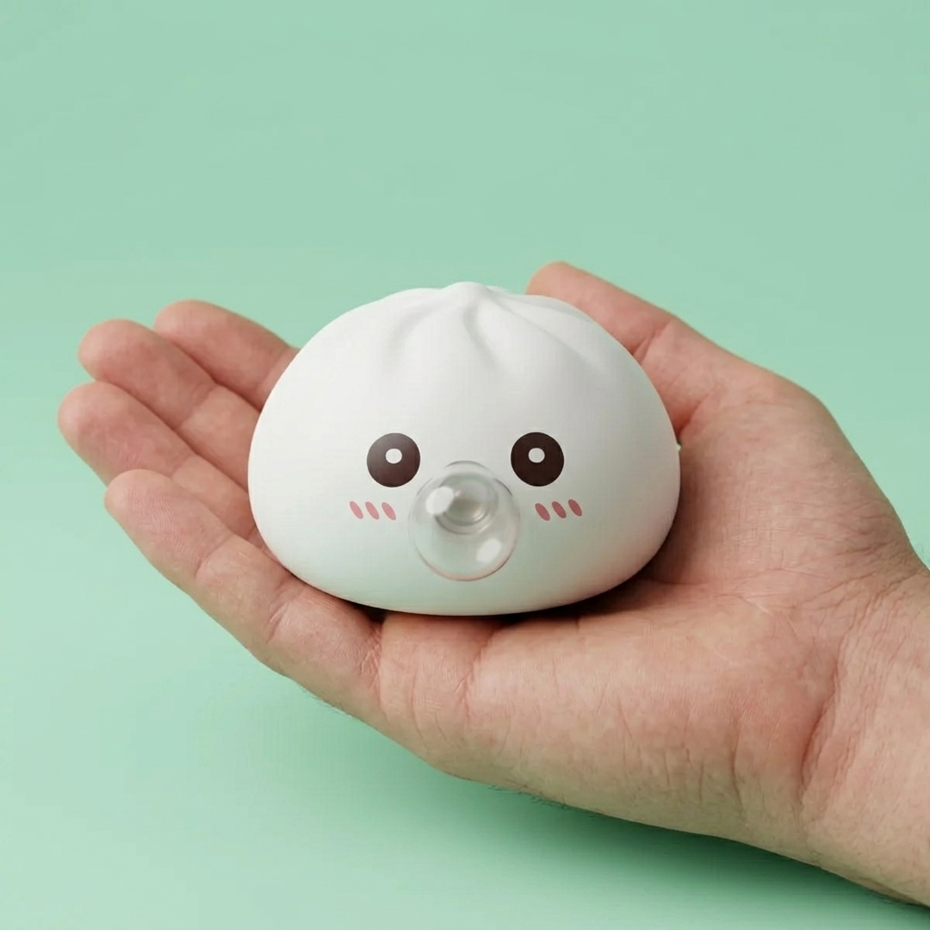 Giant Dumpling Squishy Nube Blanca en la mano, tamaño real