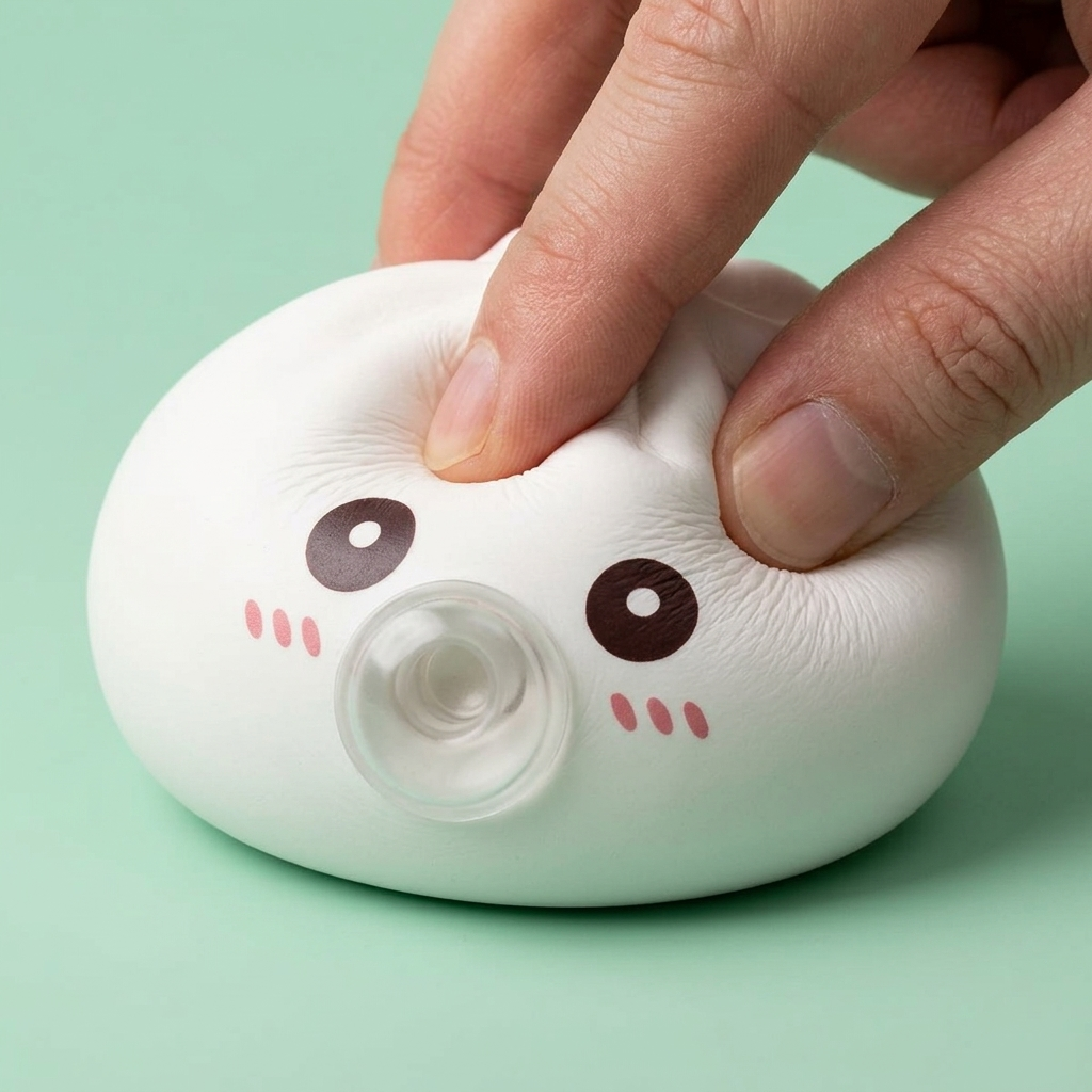 Giant Dumpling Squishy Nube Blanca — efecto slow-rise, la espuma recupera su forma