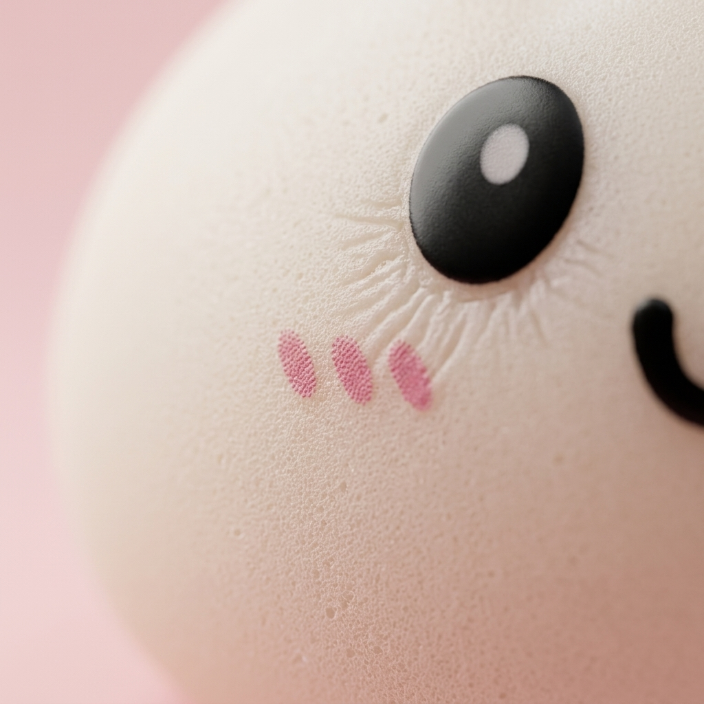 Dumpling Squishy Blanco Nieve — primer plano macro de la textura