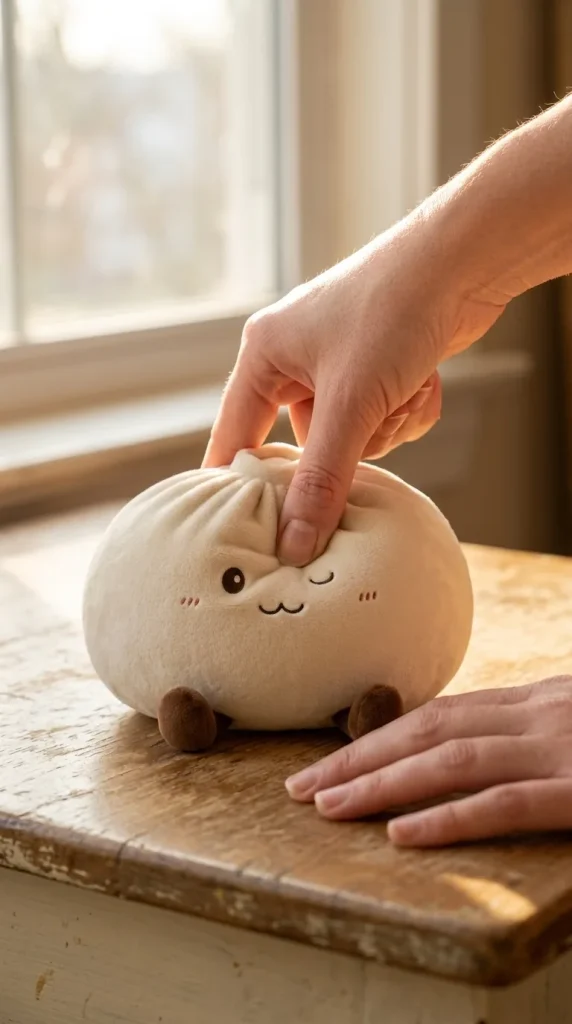 Dumpling Squishy Toy Blanco XXL apretado entre los dedos
