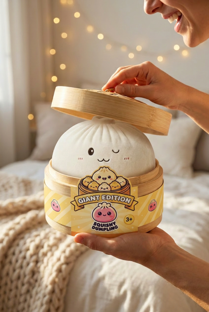 Unboxing de Dumpling Squishy Toy Blanco XXL