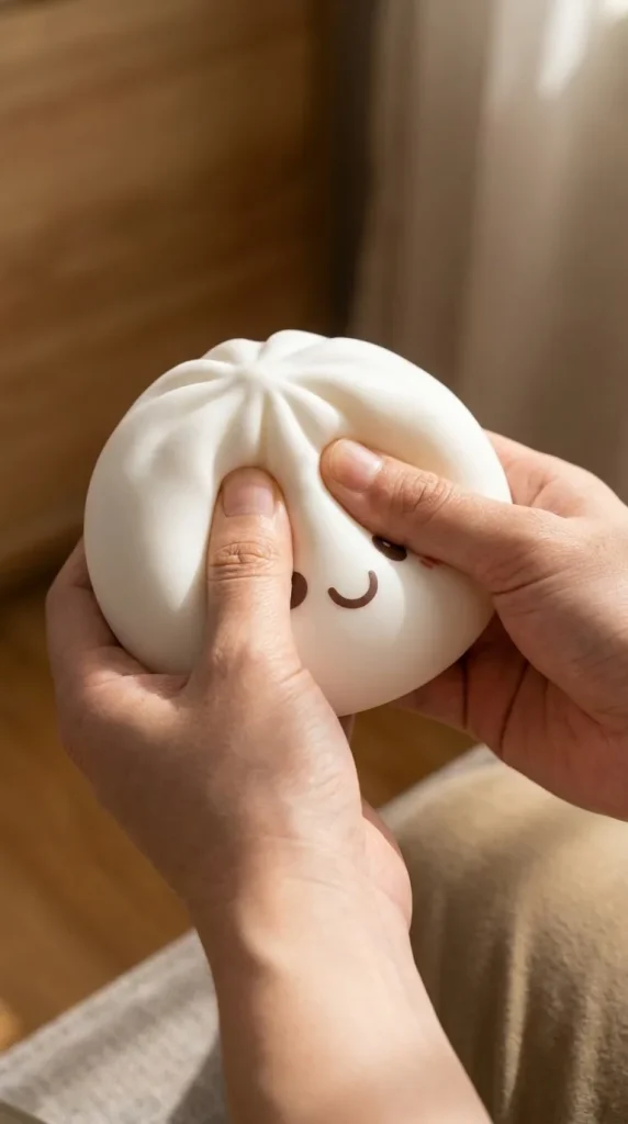 Dumpling Squishy Luz Nocturna Blanca Lunar apretado entre los dedos