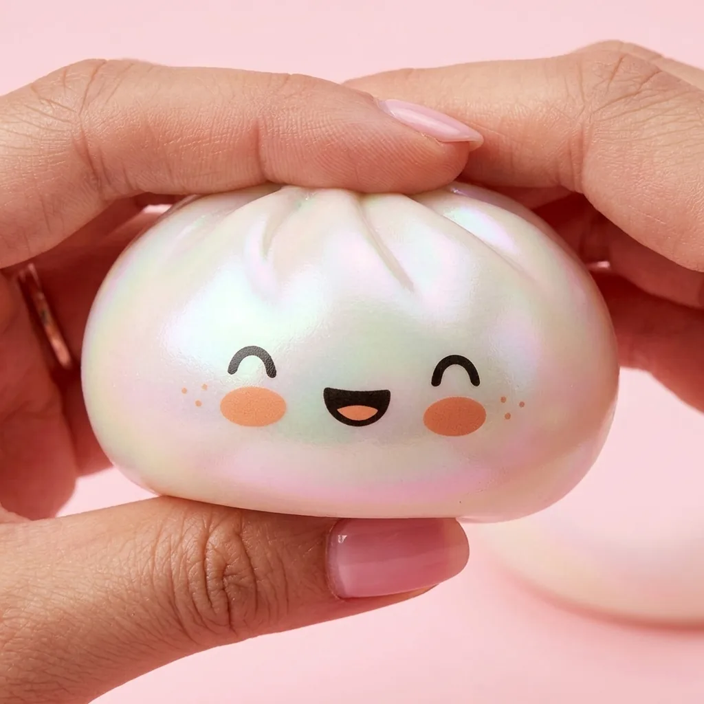 Dumpling Squishy Blanco Nube Único — efecto slow-rise, la espuma recupera su forma
