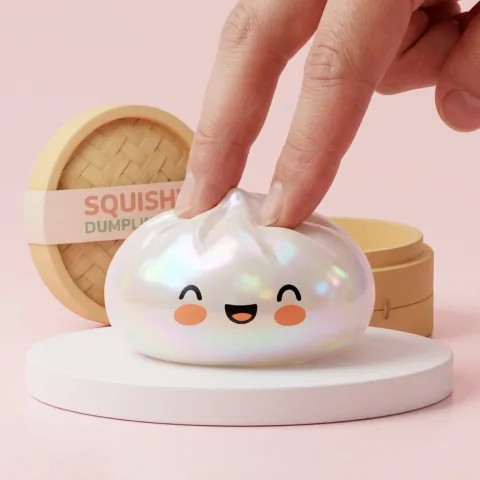 Dumpling Squishy Blanco Nube Único apretado, material squishy