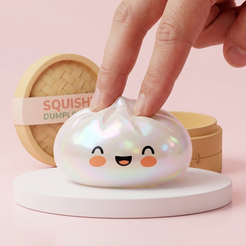 Dumpling Squishy Blanco Nube Único apretado, material squishy