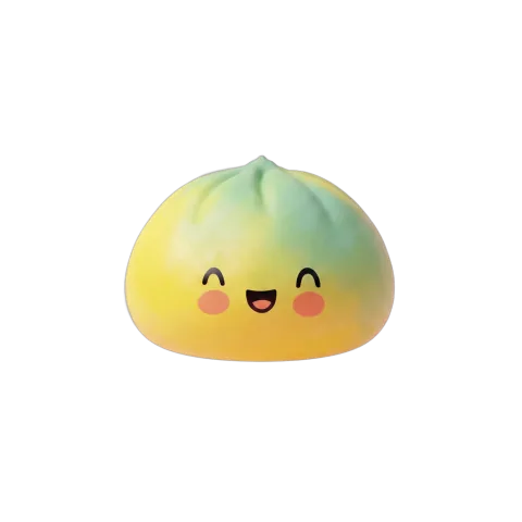 Yellow Fade Dumpling Squishy Atardecer — squishy antiestrés slow-rise kawaii