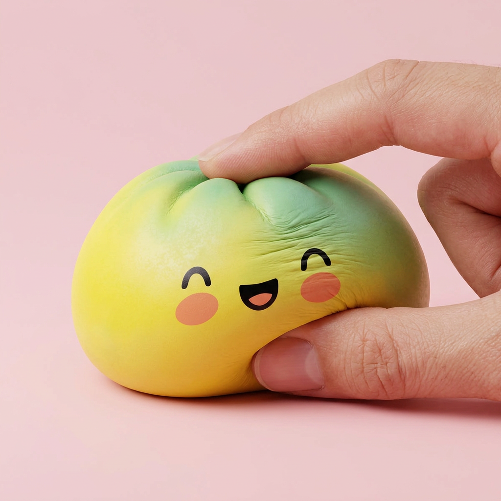 Yellow Fade Dumpling Squishy Atardecer apretado, material squishy
