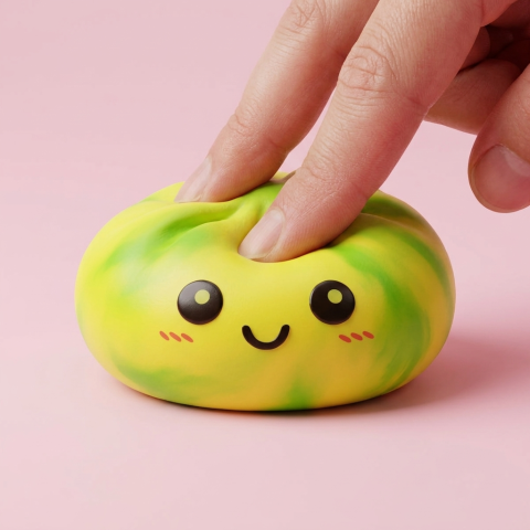 Squishy Dumpling Tie Dye Amarillo Limón apretado, material squishy