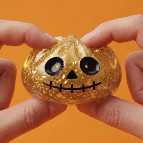 Dumpling Squishy Zombie Halloween Glitter Dorado apretado, material squishy