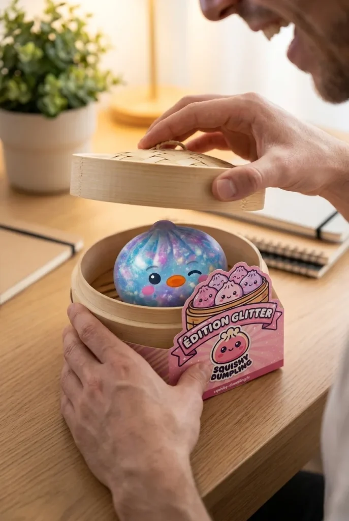 Unboxing de Dumpling Squishy Pingüino Azul Galaxy