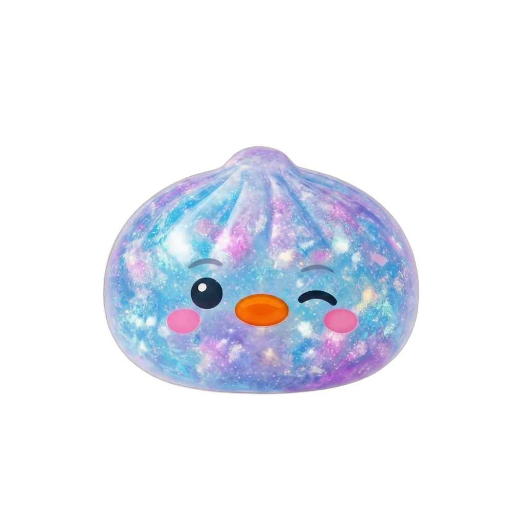 Dumpling Squishy Pingüino Azul Galaxy — squishy antiestrés slow-rise