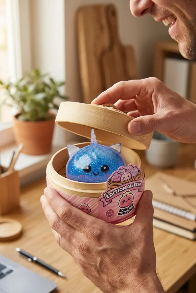 Unboxing de Dumpling Squishy Unicornio Azul Glitter