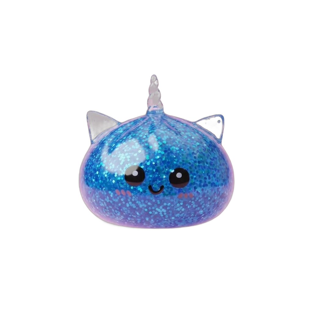 Dumpling Squishy Unicornio Azul Glitter — squishy antiestrés slow-rise