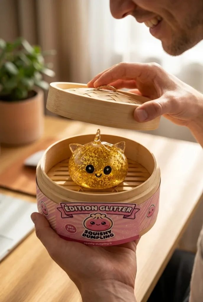 Unboxing de Dumpling Squishy Unicornio Glitter Dorado