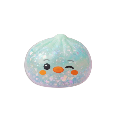 Squishy Dumpling Pingüino Verde Menta Escarchado — squishy antiestrés slow-rise