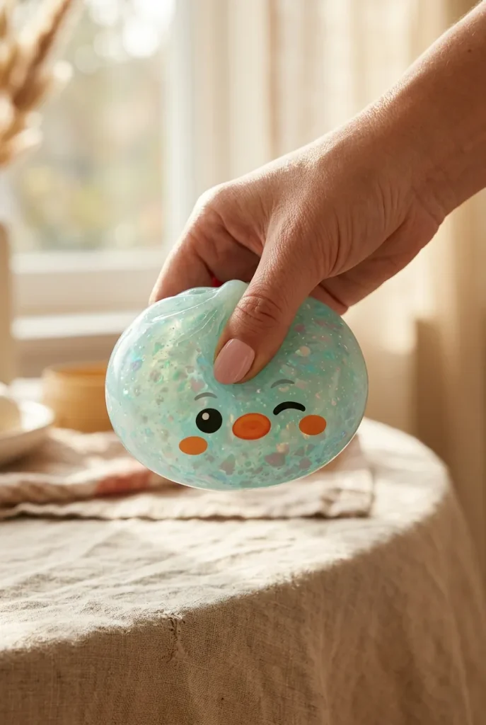Squishy Dumpling Pingüino Verde Menta Escarchado apretado entre los dedos