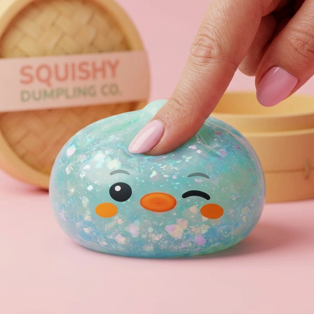 Squishy Dumpling Pingüino Verde Menta Escarchado apretado, material squishy