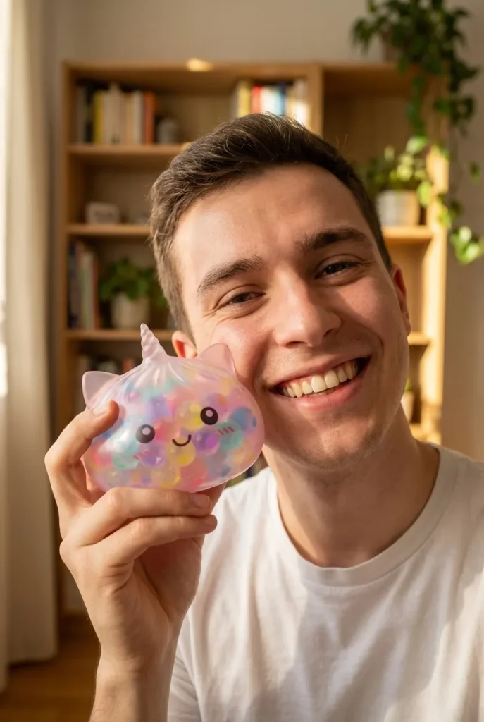 Squishy Dumpling Bubble Unicornio Pastel cerca de la cara