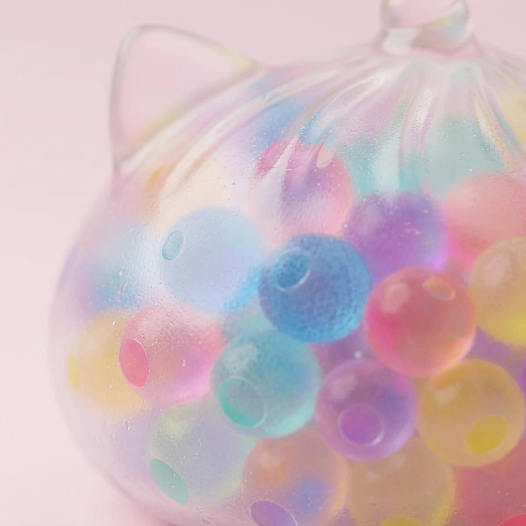 Squishy Dumpling Bubble Unicornio Pastel — primer plano macro de la textura