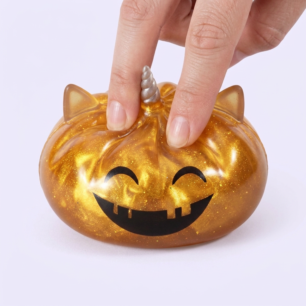 Dumpling Squishy Mystery Halloween Unicornio Cornudo apretado, material squishy