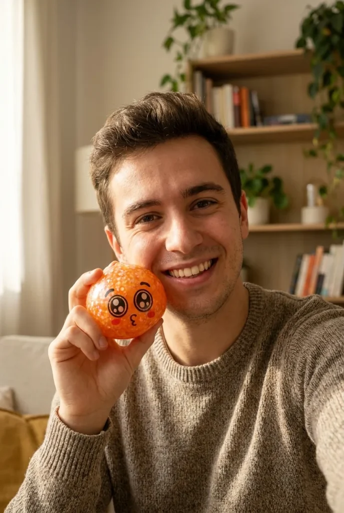 Squishy Dumpling Mystery Puppy Eyed cerca de la cara