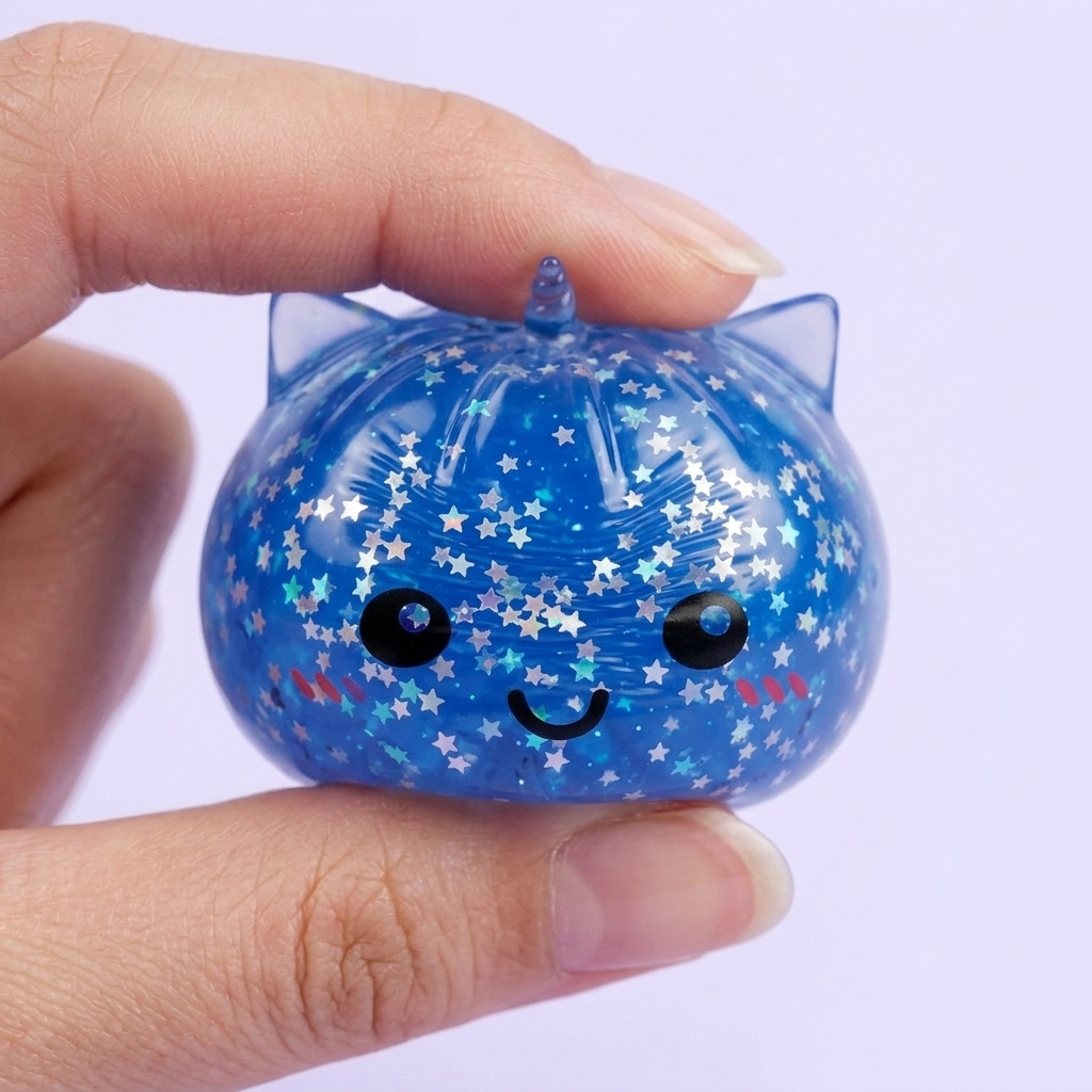 Squishy Dumpling Unicornio Mystery Glitter apretado, material squishy