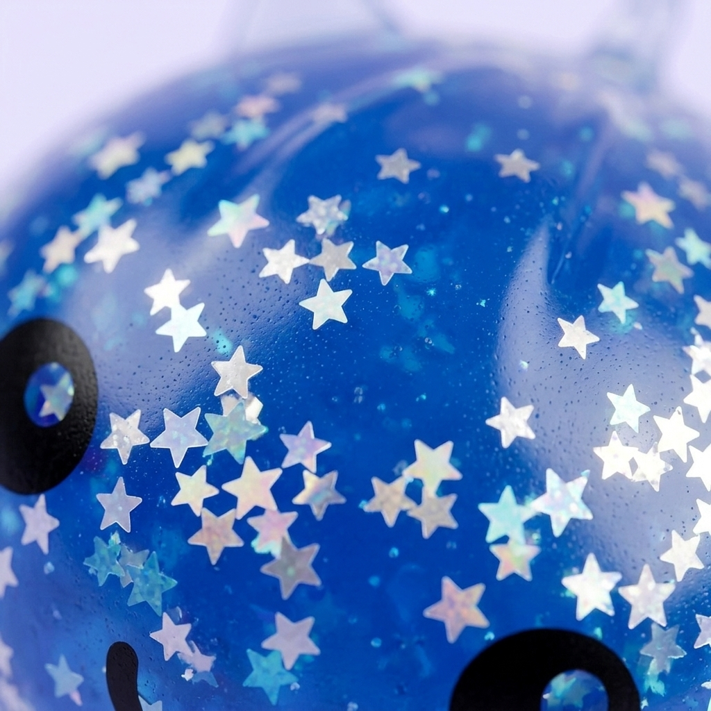Squishy Dumpling Unicornio Mystery Glitter — primer plano macro de la textura