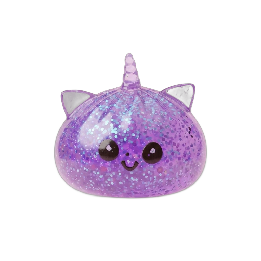 Dumpling Squishy Unicornio Glitter Violeta — squishy antiestrés slow-rise