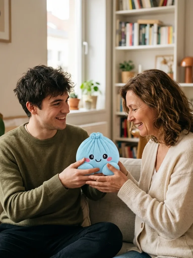 Squishy Dumpling Peluche Azul Cielo de regalo