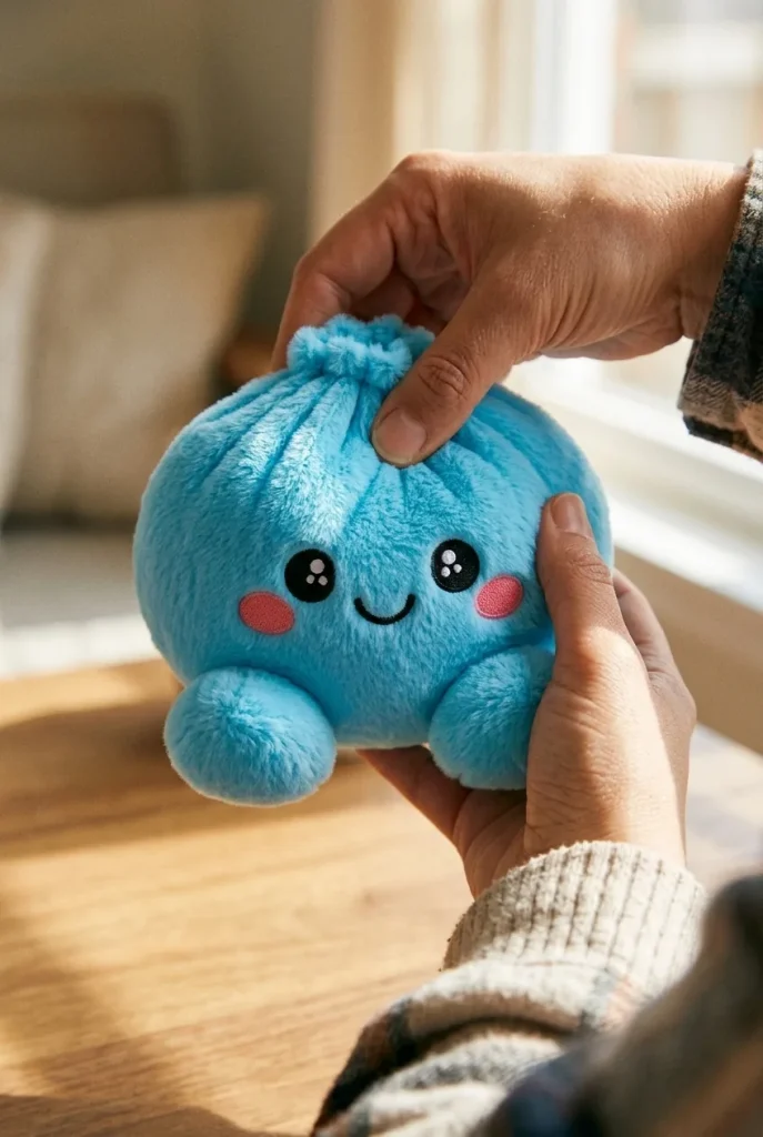 Squishy Dumpling Peluche Azul Cielo apretado entre los dedos