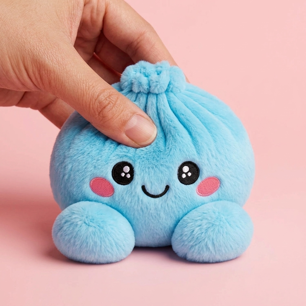 Squishy Dumpling Peluche Azul Cielo apretado, material squishy