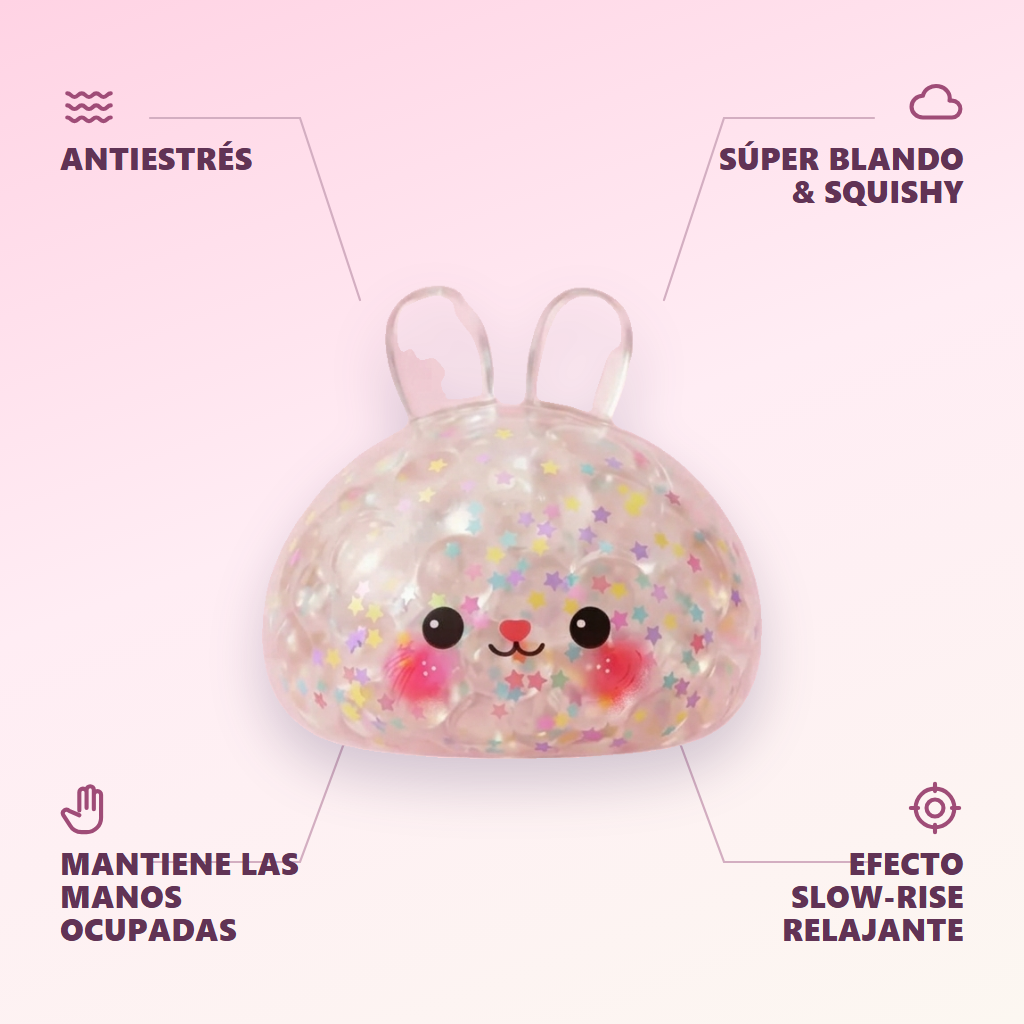 Bunny Dumpling Squishy Burbuja — antiestrés, ultra blando, efecto slow-rise