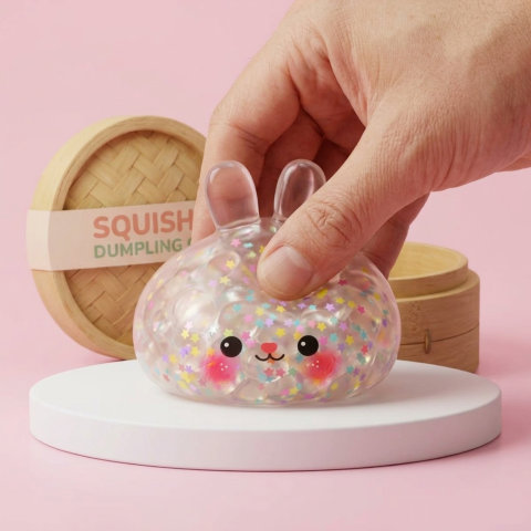 Bunny Dumpling Squishy Burbuja — efecto slow-rise, la espuma recupera su forma