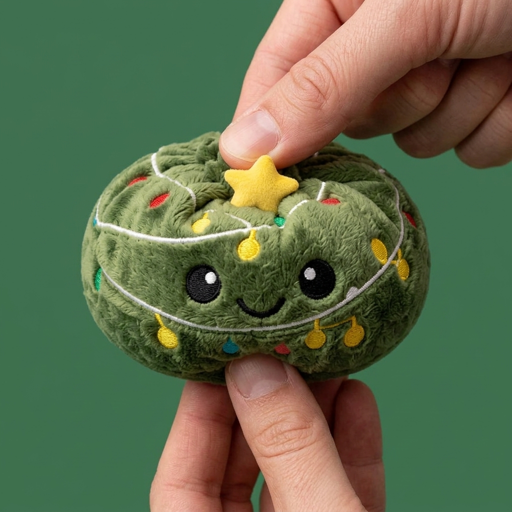 Christmas Tree Dumpling Squishy Brillante — efecto slow-rise, la espuma recupera su forma