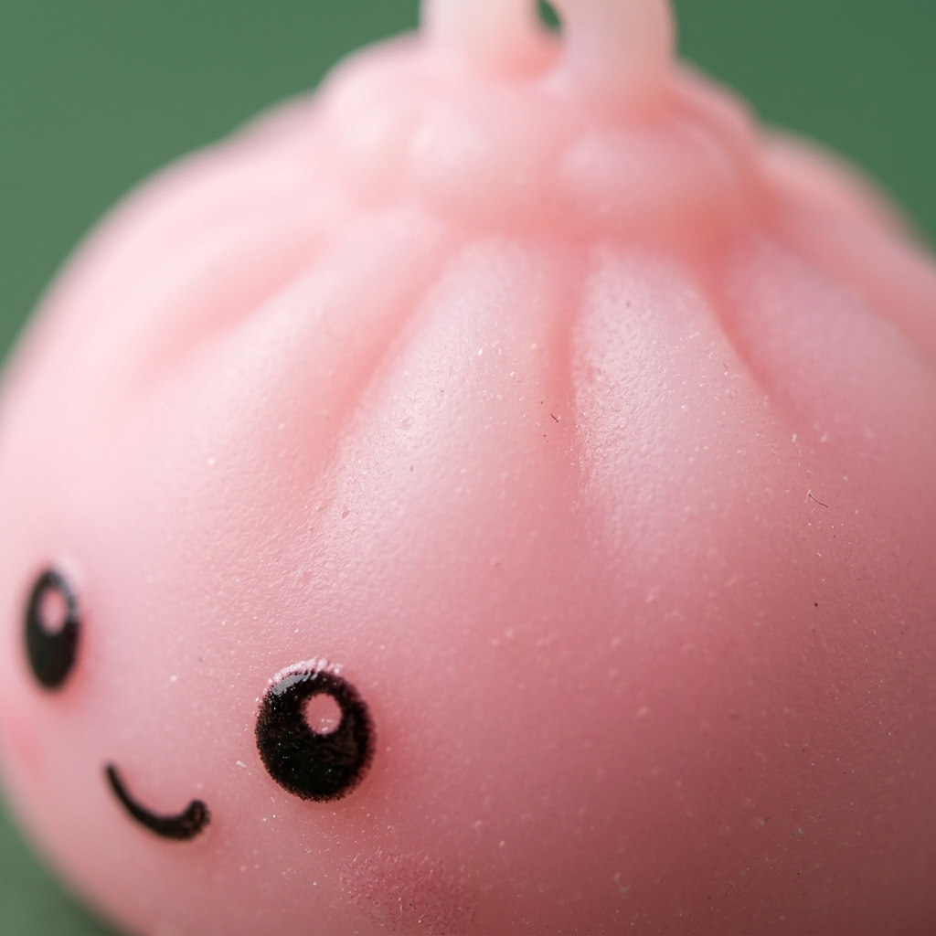 Dumpling Squishy Calendario de Adviento Trineo Papá Noel — primer plano macro de la textura
