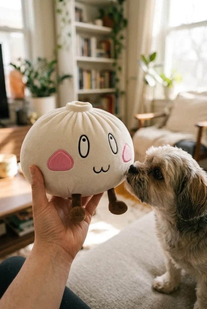 Giant Dumpling Squishy Cara Feliz y un animal