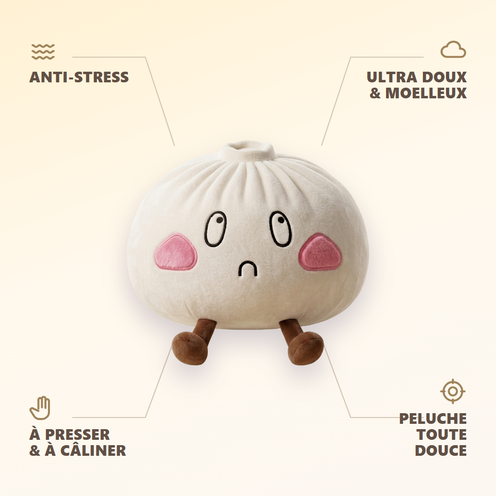 Dumpling Squishy Gigante Triste — antiestrés, ultra blando, efecto slow-rise