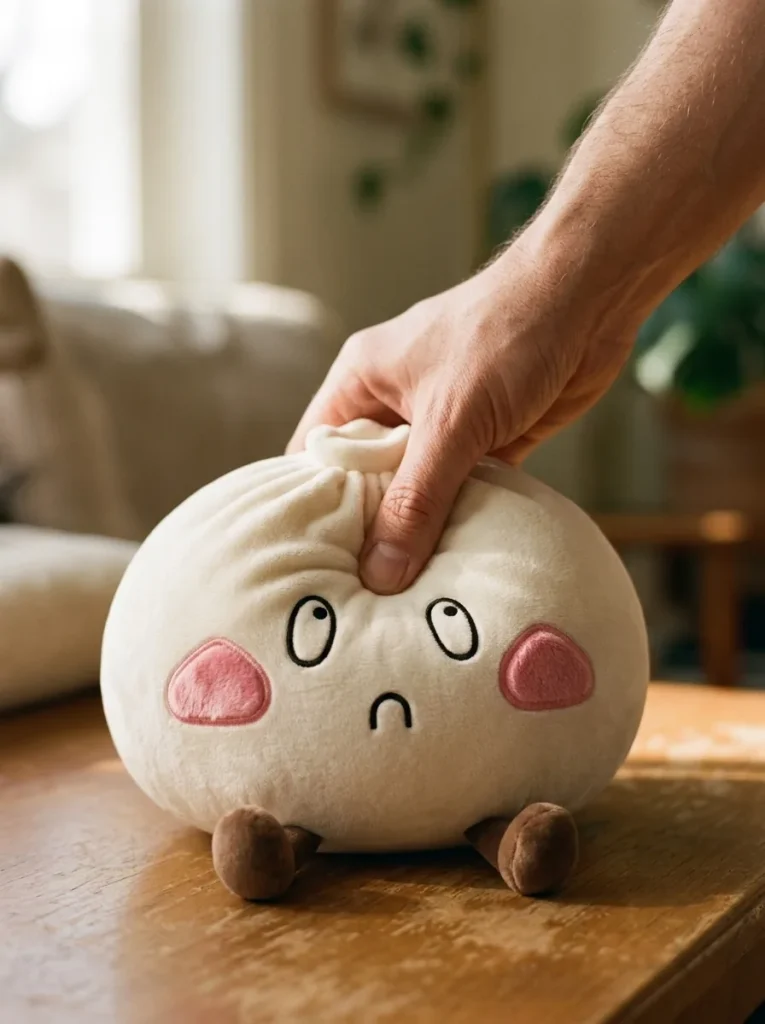 Dumpling Squishy Gigante Triste apretado entre los dedos