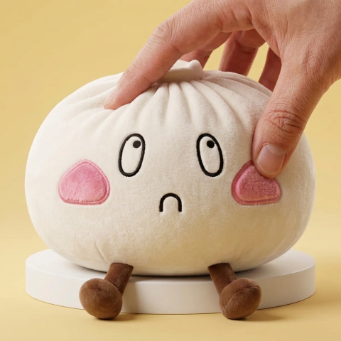 Dumpling Squishy Gigante Triste apretado, material squishy