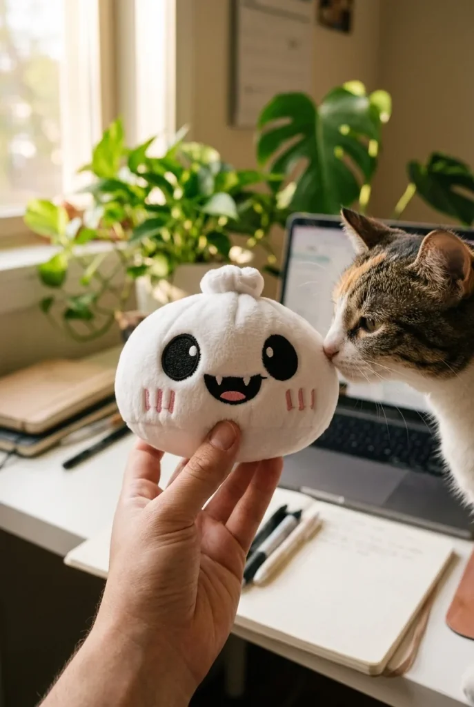 Dumpling Squishy Fantasma Halloween Luna y un animal